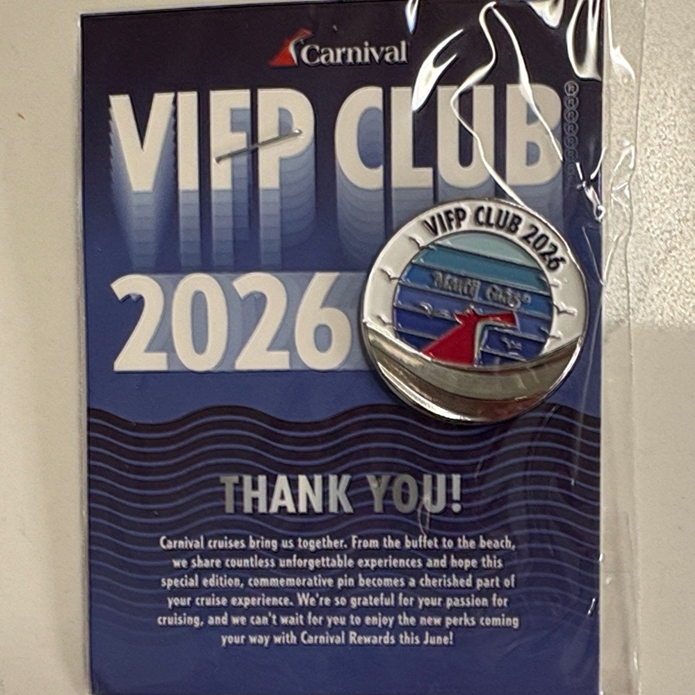 Carnival VIFP Club 2026 Pin Mardi Gras Ship new sealed